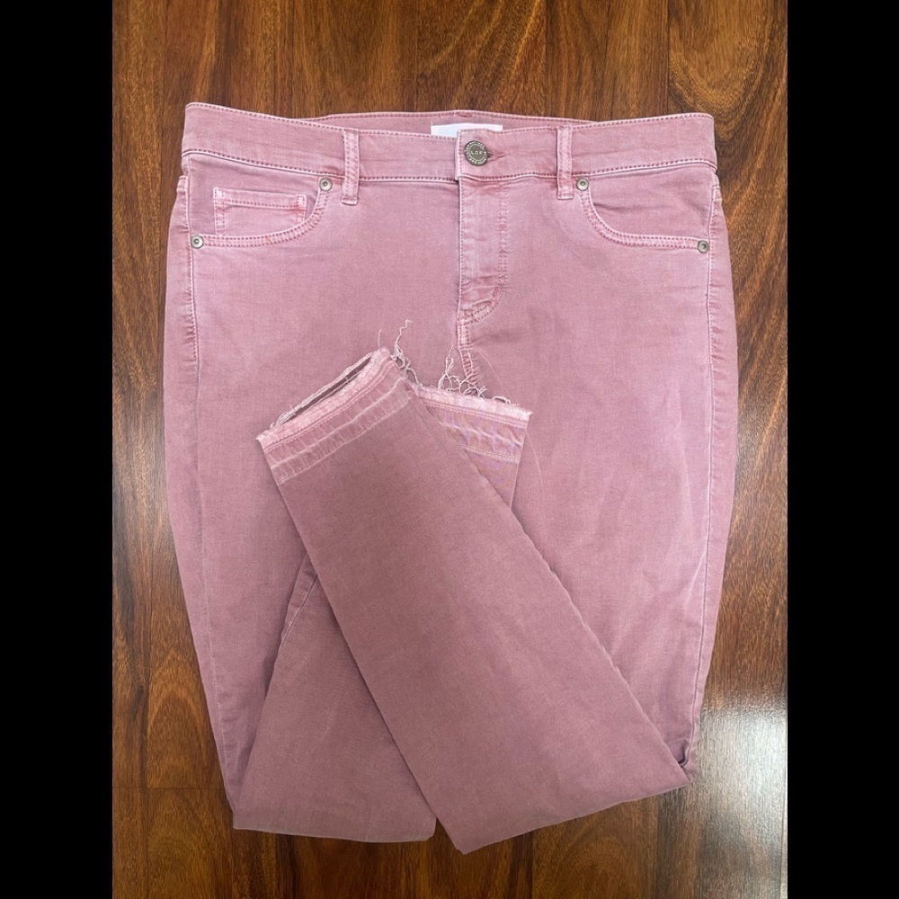 LOFT Skinny Jeans Raw Hem Ankle High Rise Size 27 4 Women Denim - Picture 5 of 8